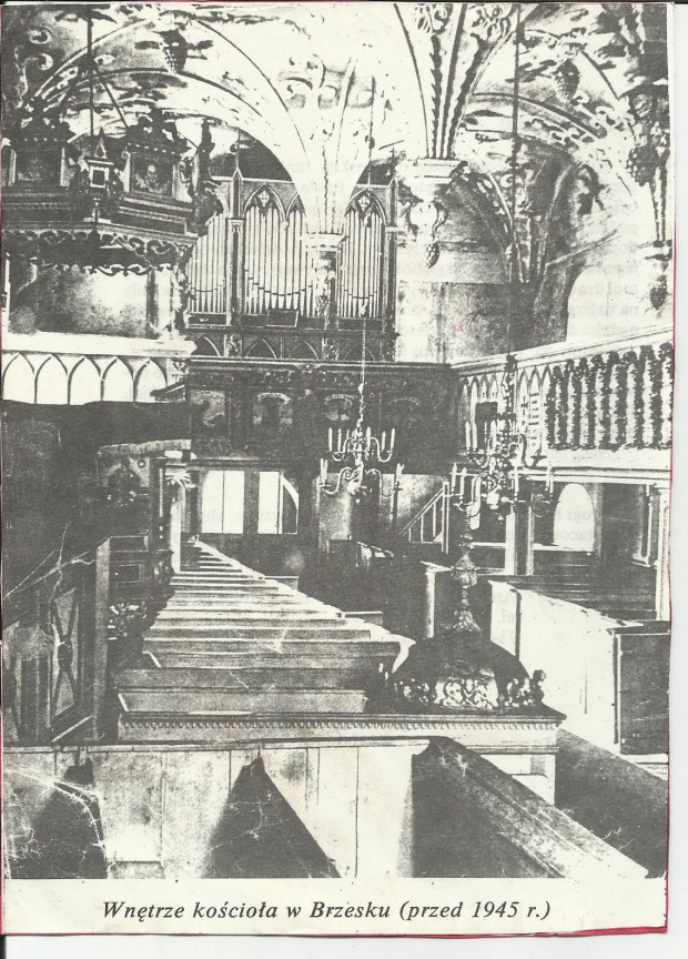 wnętrze kościoła w Brzesku przed 1945r. #brzesko