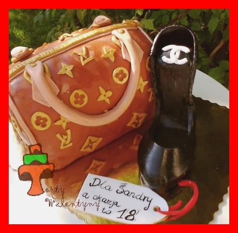 Tort torebka Louis Vuitton i but Chanel #but #chanel #LouisVuitton #szpilki #torebka #tort #TortyArtystyczne #TortyKraków #TortyWalentynki