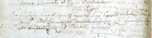 Akt chrztu Antoni Jackowicz r. 1743 #scan