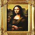 Leonardo da Vinci - Mona Lisa - Große Meister-34x30cm Ölgemälde Handgemalt Leinwand Rahmen-Sygniert.cena 39,99 euro. wysylka 0 euro. malowany recznie